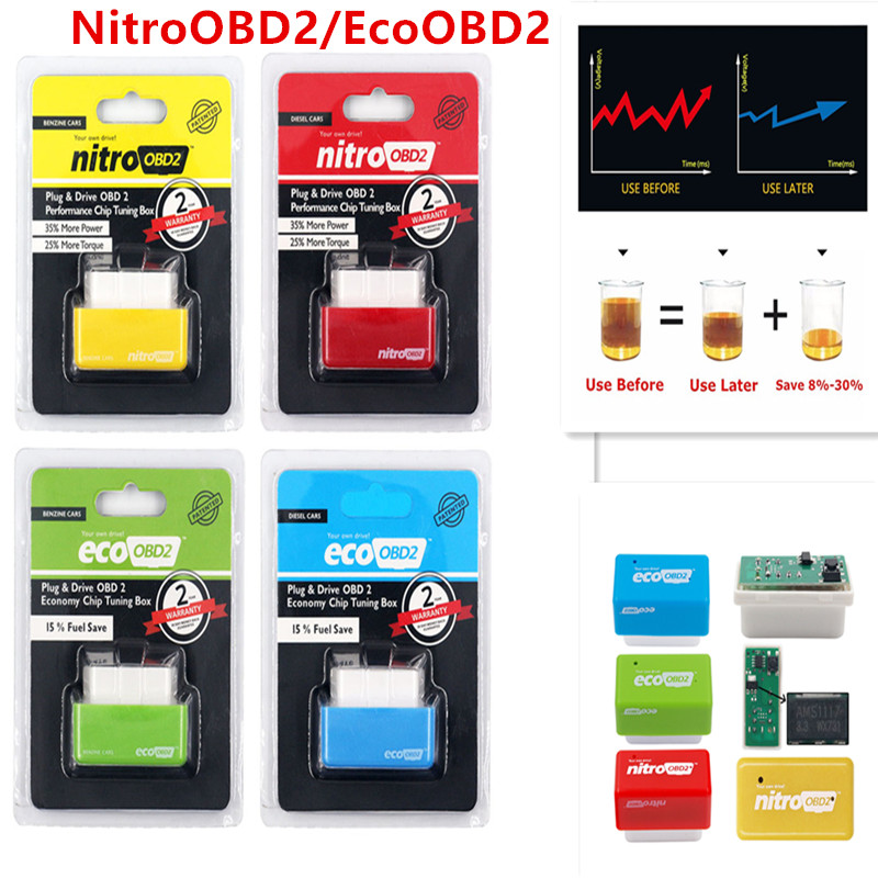 

Top Nitro OBD2 15% Fuel Save More Power ECU Chip Tuning Box Eco OBD2 For Diesel Benzine Gasoline Car Plug Driver Diagnostic Tool