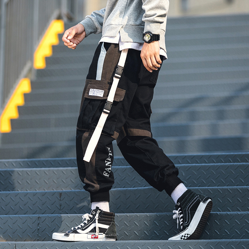 

Men Hip Hop Cargo Pants Patchwork Streetwear 2020 Overalls Men Baggy Black Joggers Sweatpants Trousers Army Green 5XL