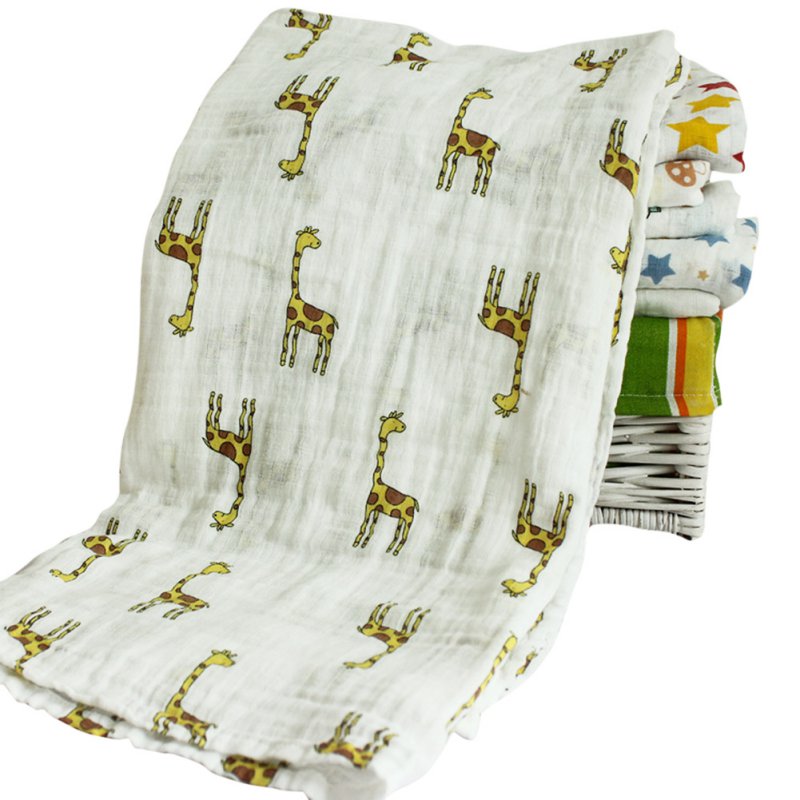 

Baby Blankets Cotton Animals Baby Blankets animals Print Muslin 120x120cm Bedding Infant Swaddle Towel w