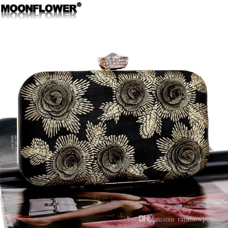 

outlet brand women handbag flower bead embroidery dinner bag high-quality embroiderys fashion banquet bags elegant celebrity diamond bags, Red(boutique packaging)