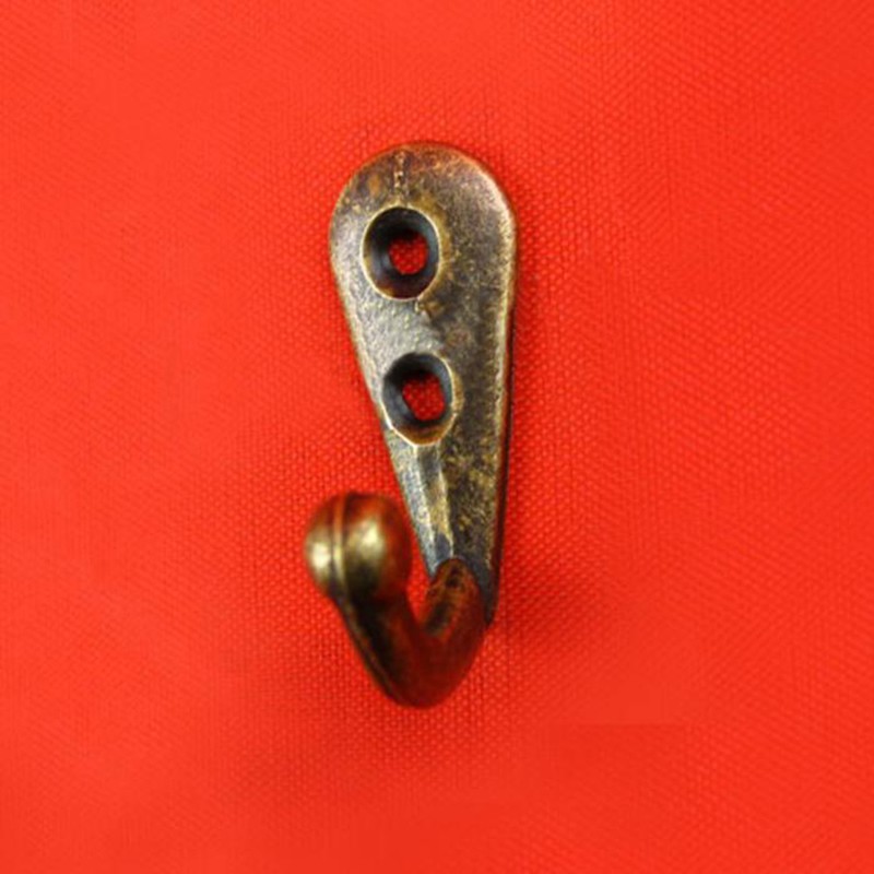 

Single Prong Hook Mini Size Wall Mounted Retro Cloth Hanger for Coats Hats Towels Keys Clothes Door Hanger Home Decoration