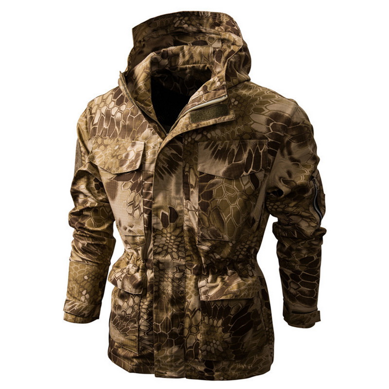 

MJARTORIA 2019 New Autumn Winter Casual Men' Camouflage Jacket Multifunction Tactical Hooded Jacket Outdoor, Yellow