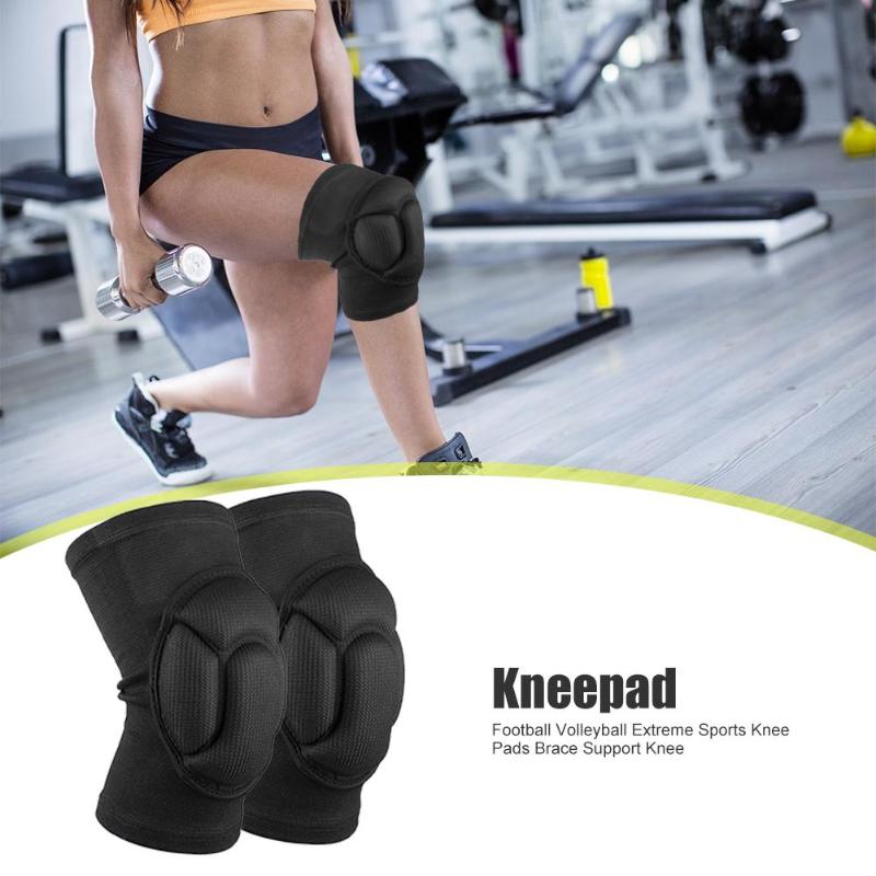 

1 Pair Sponge Football Volleyball Extreme Sports Knee Pad Brace Support Thickening Patella Guard Lap Protect Knee Protector, Black