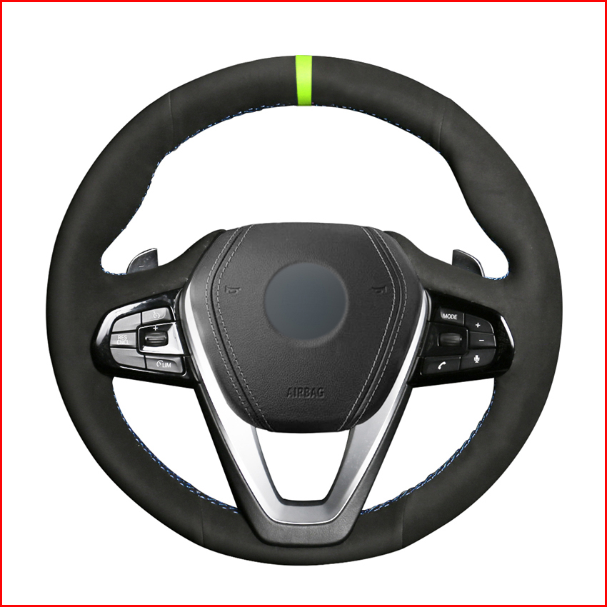 

Black Suede DIY Car Steering Wheel Cover for BMW G30 530i 540i 520d 530e 2016-2018 G32 GT 630i 630d 2017-2018 G01X3 2018