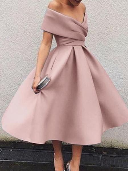 

2019 New Blush Pink Cocktail Dresses Off The Shoulder Short Mini Formal Prom Party Gown Custom Made Hot Sale, Purple