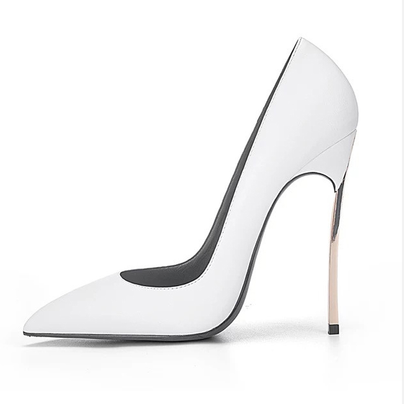 

Summer Fashion Trend Women's Shoes Pointed Toe Stilettos Heels Sexy Elegant pure color Slip-on Pumps Party Shoes, White