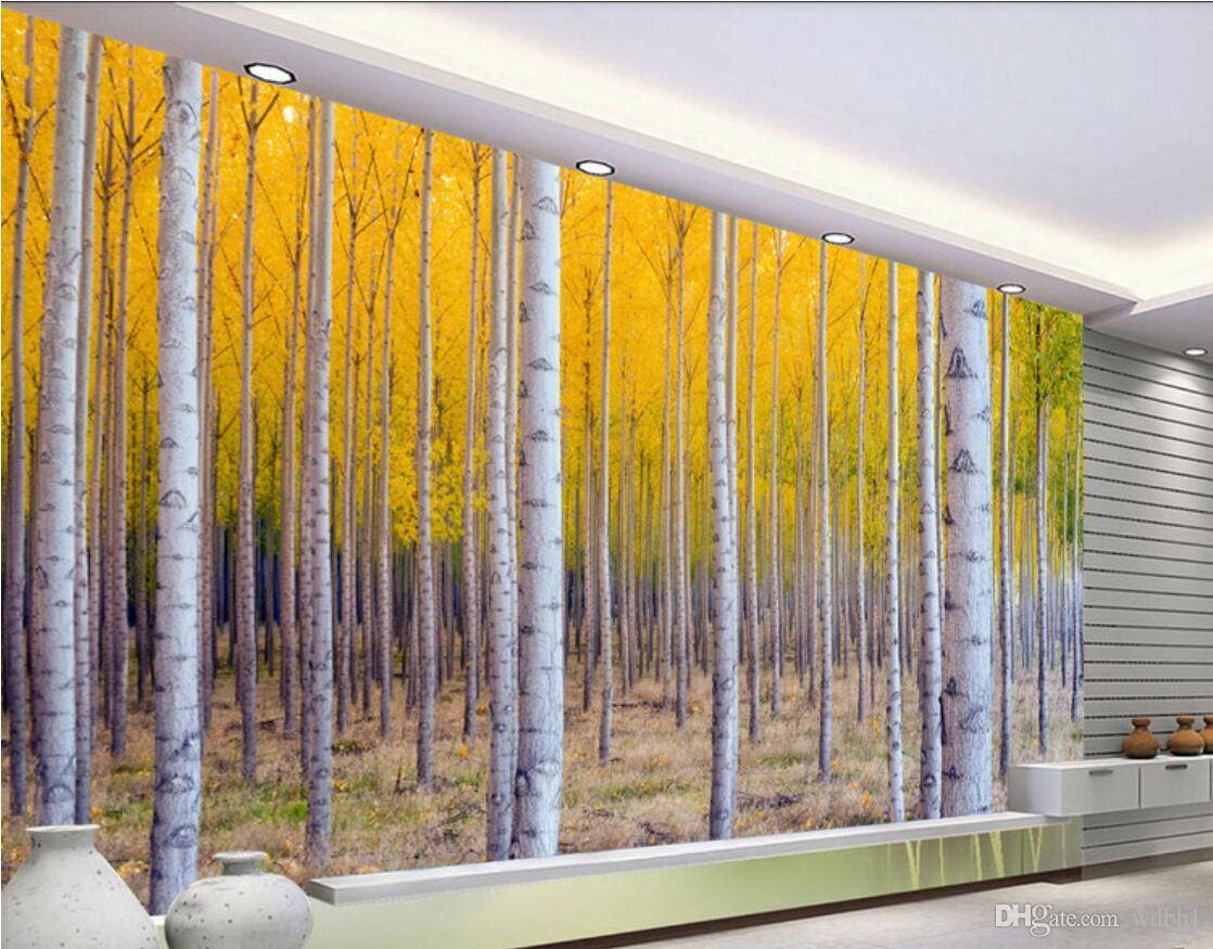 

3d wallpaper Interior decoration Custom wall Aspen forest mural landscape mural wall-papers 3 d murals wallpaper for walls 3 d, Picture shows