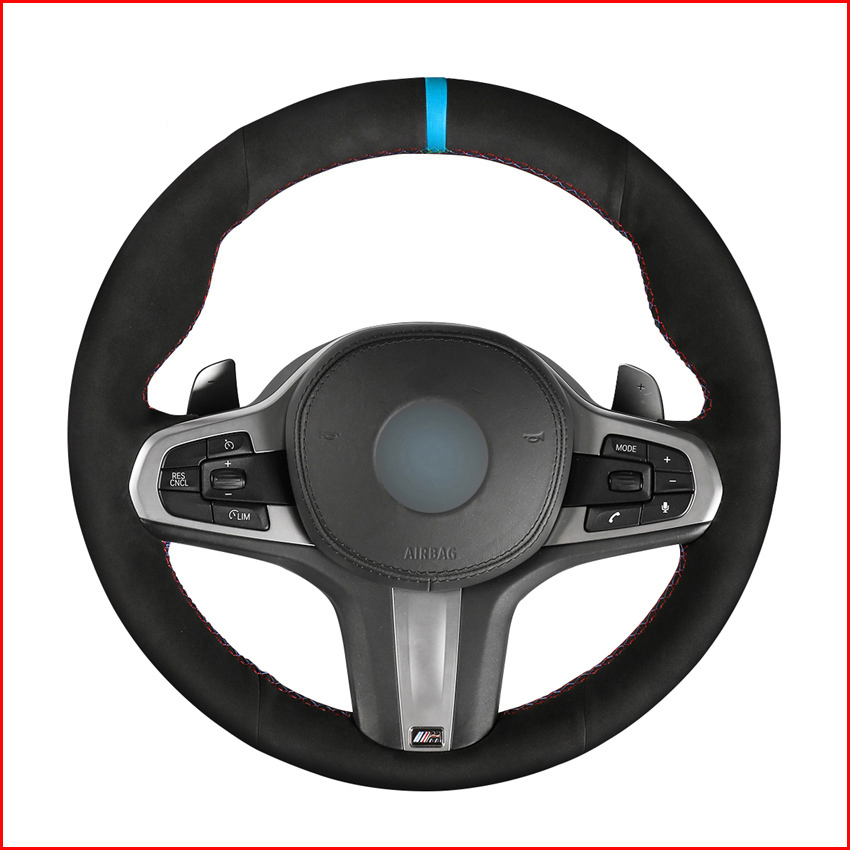 

Black Suede Hand Sew Steering Wheel Cover for BMW M Sport G30 G31 G32 G20 G21 G14 G15 G16 X3 G01 X4 G02 X5 G05 Accessories