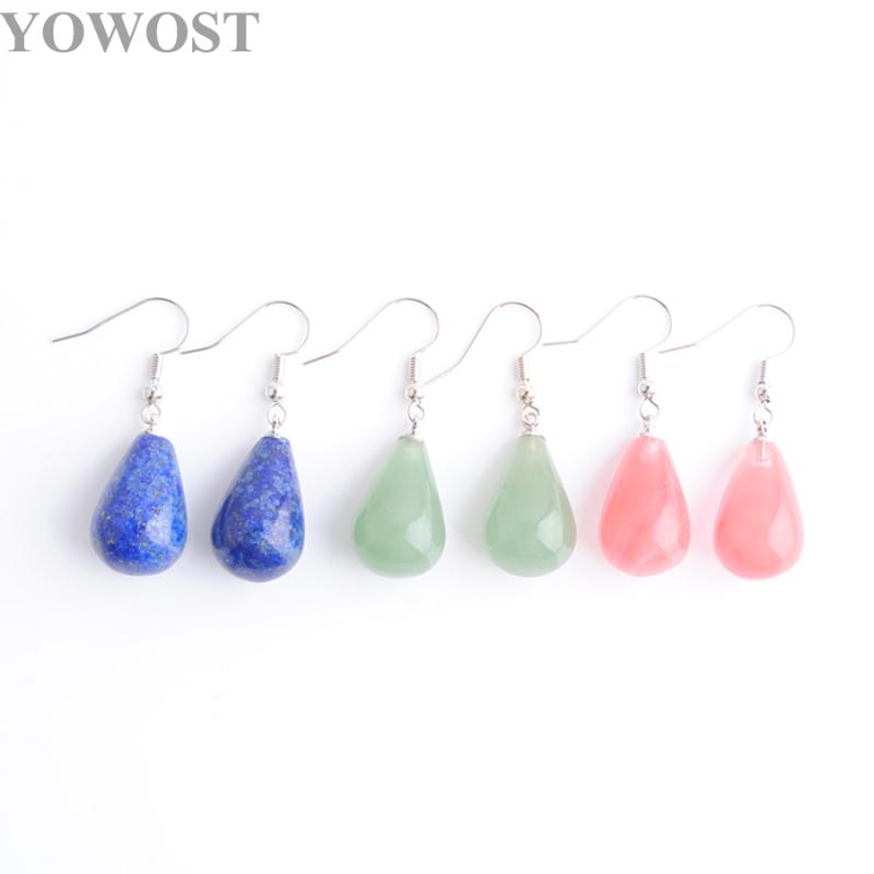 

Multiple colour Classic Tear Water Drop Natural Stone Beads Malachite Opal Pendant Dangler Dangle Earring Women Jewelry IBR321