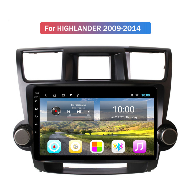 

2G RAM 9 inch Android Car multimedia Video Radio for 2009-2014 Toyota HIGHLANDER GPS Navigation Player SWC Bluetooth USB WIFI