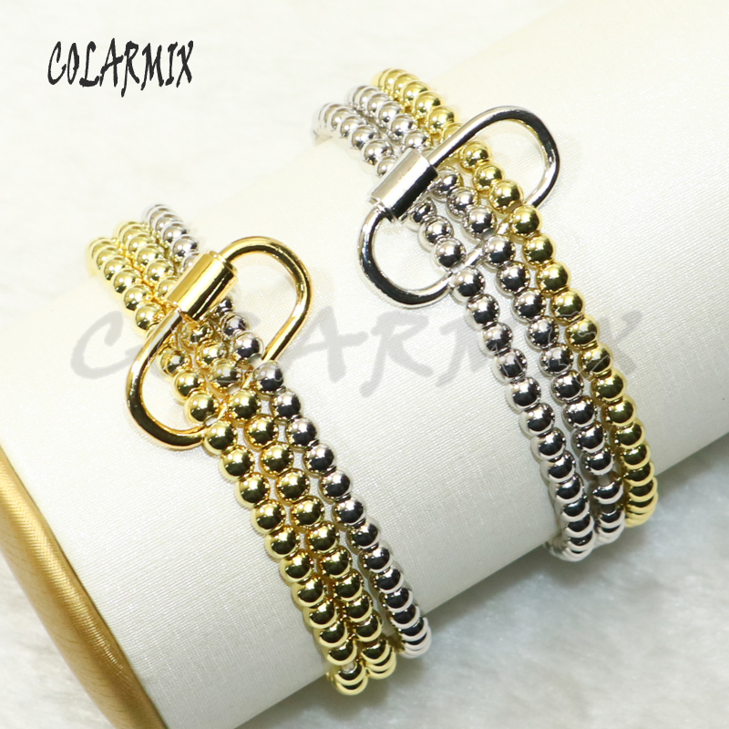 

Link, Chain 5pcs 3 Beaded Bracelets 0 Shape Lock Charm Bracelet Oval Fashion Jewelry Accessories Gift For Women 50653