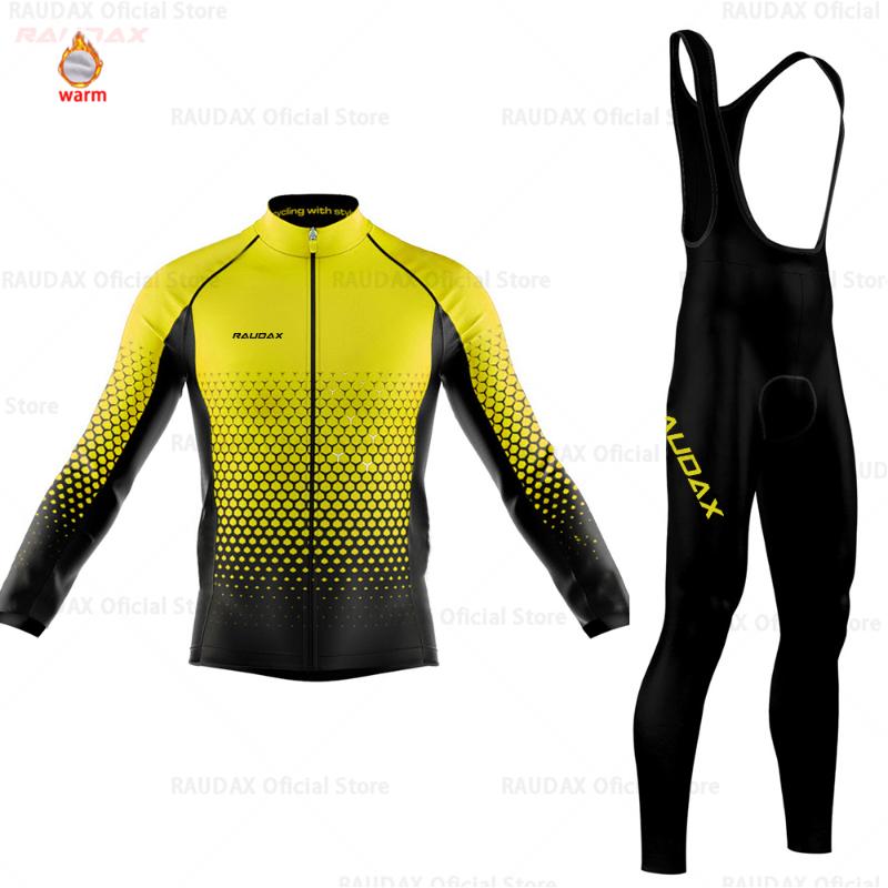 

Cycling Jersey 2020 Pro Team RAUDAX Winter Fleece Cycling Clothing MTB Bib Pant Set Ropa Ciclismo Triathlon Kit, Jersey only