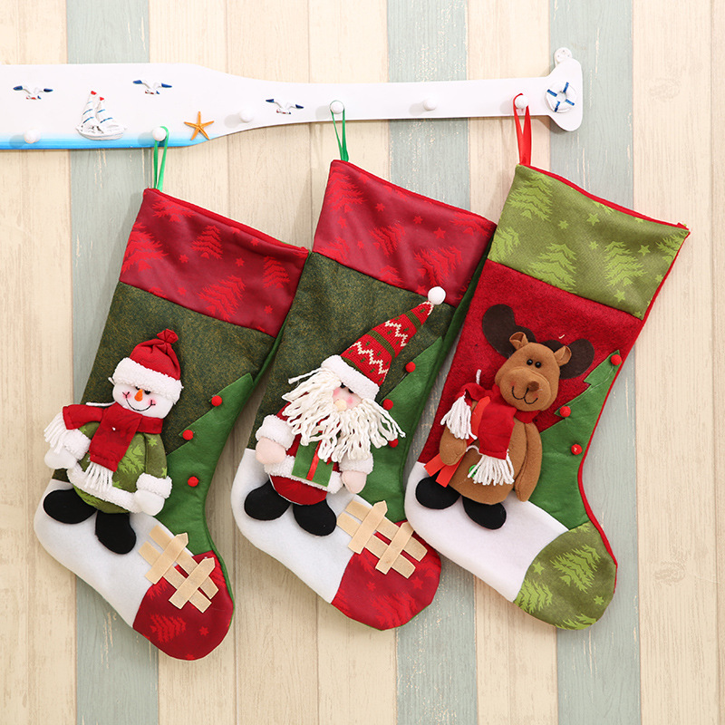 

High Quality Christmas Stockings Sock Candy Gift Bag Xmas Tree Hanging Decoration for Holiday Party VE