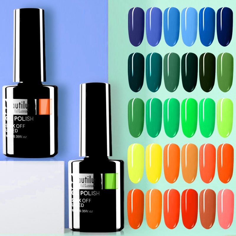 

Beautilux 120 Color Gel Nail Polish Soak Off UV LED Nails Art Gels Lacquer Salon Home Use Semi Permanent Nail Polish 10ml, 032