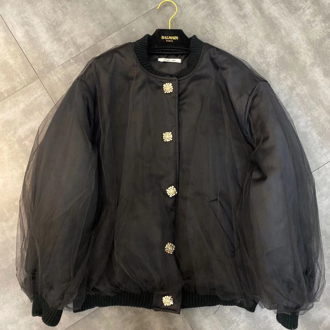 

Brand design 2019 winter new round neck long sleeve cotton padded jacket, Black