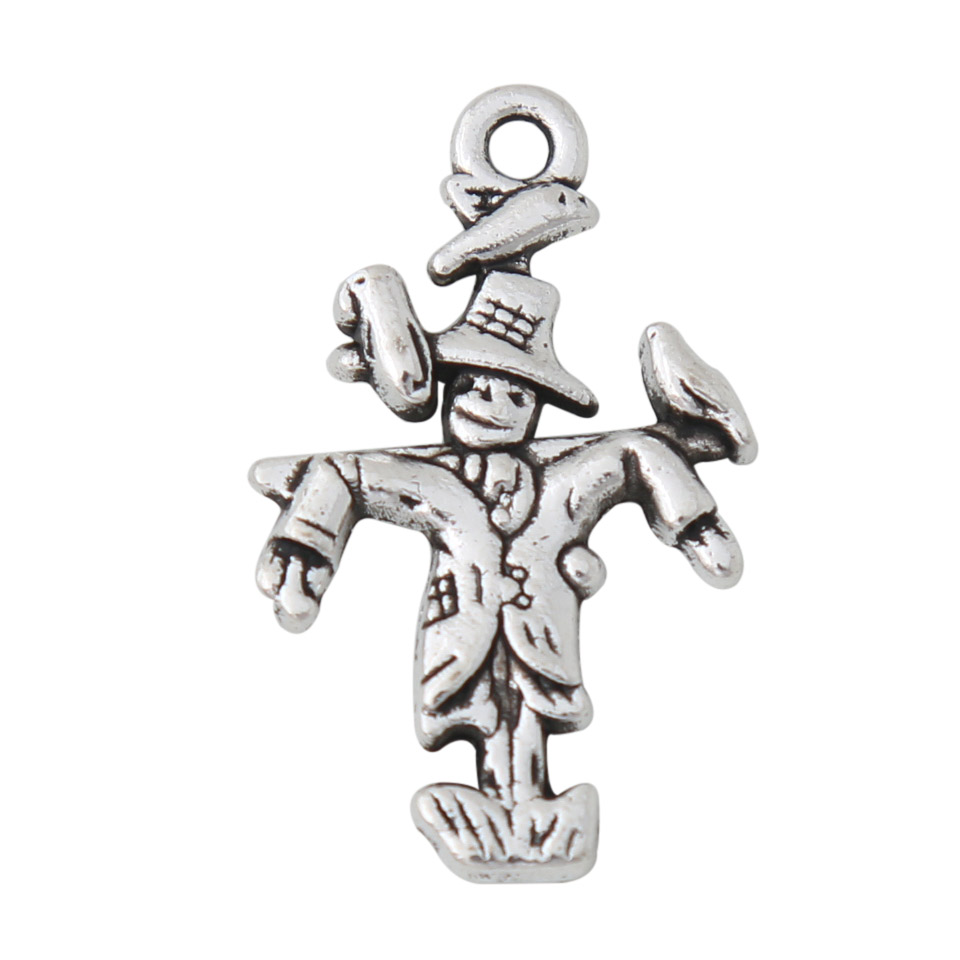 

Wholesale Alloy Antique Silver Plated Scarecrow Shape Charms Fork Farmers 15*25mm 100pcs AAC382, Bronze;silver