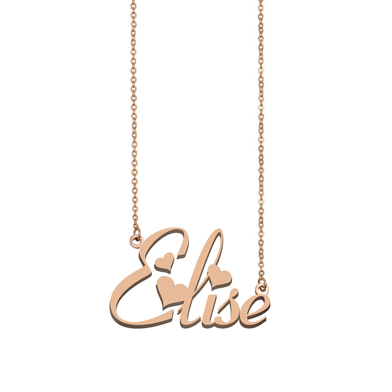 Elise Name Necklace Pendant for Women Girls Birthday Gift Custom Nameplate Kids Best Friends Jewelry 18k Gold Plated Stainless Steel-image-530785251
