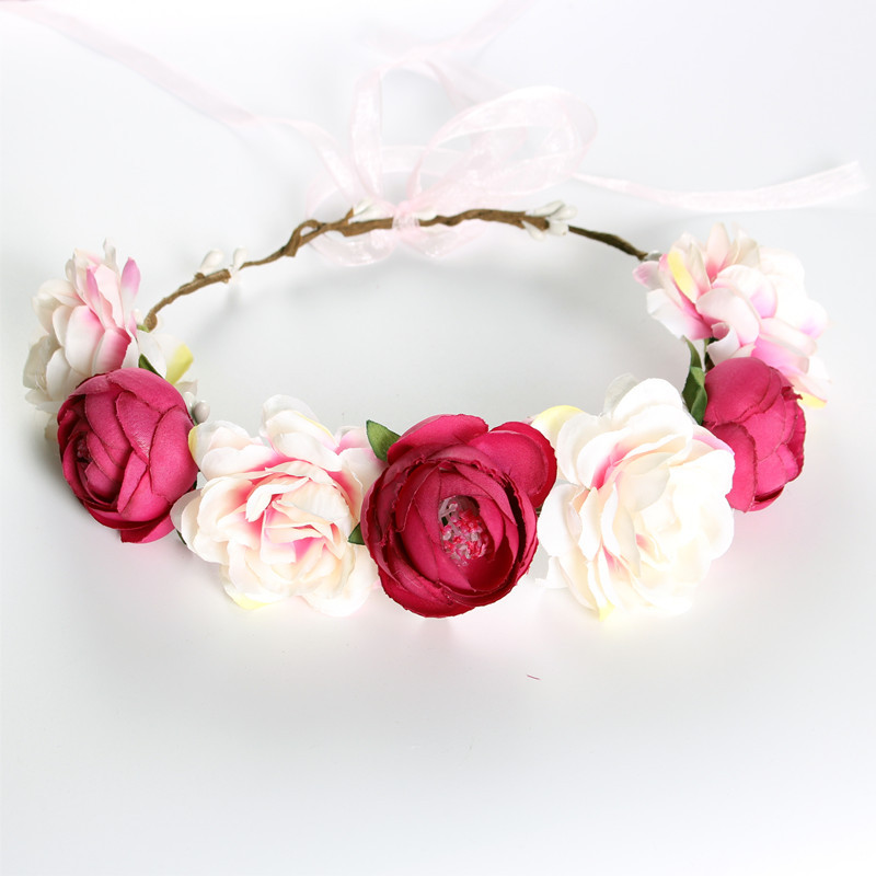 

Female Hair Headdress Girl Princess Head Hoop Children Flower Wreath Girls Wedding Decor Headband
