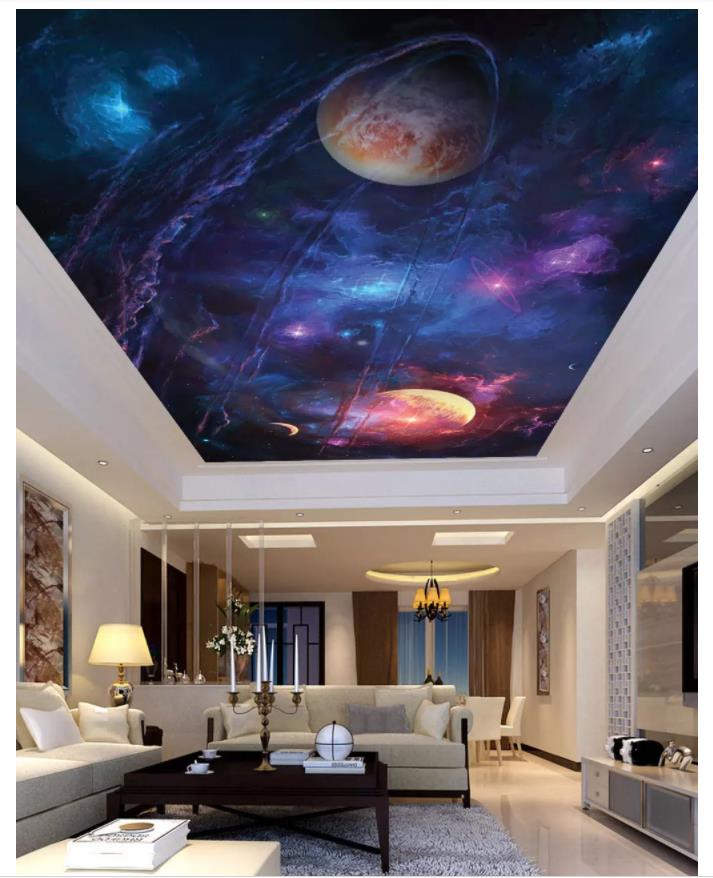 

Custom Large 3d ceiling photo wall paper Sky universe alien space living room bedroom ceiling zenith mural decoration wallpaper for walls 3d, Customize