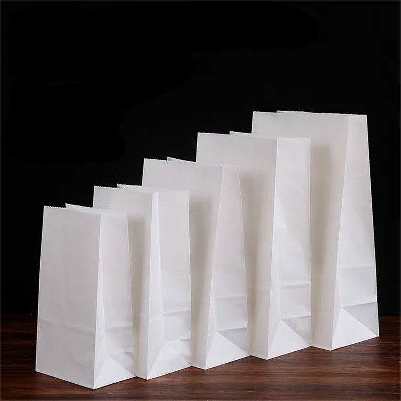 

Gift Wrap 50/100pcs Kraft Paper Bags White Bread Hiraguchi Candy Bag Sandwich Take Out Packing