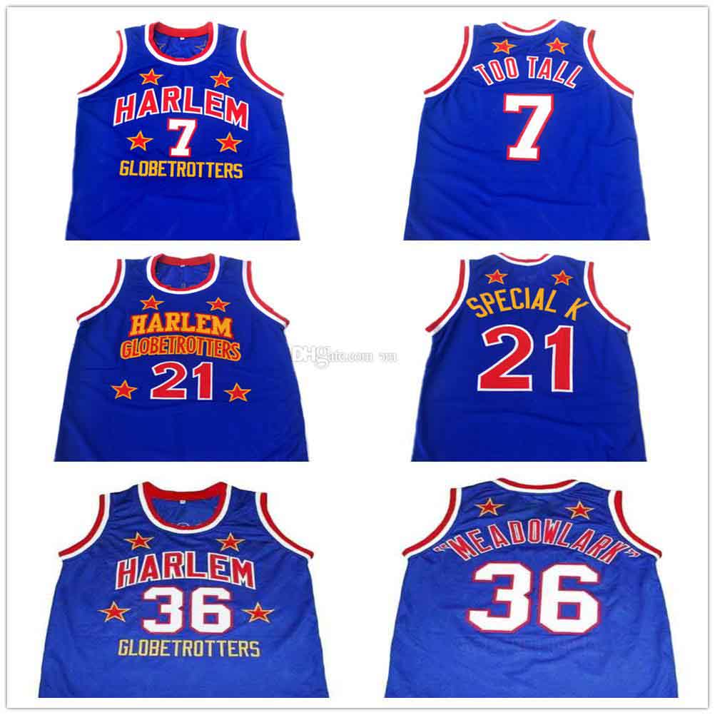 

Too Tall #7 Basketball Jerseys Kevin Special K #21 Meadowlark Lemon #36 Ella Williams #30 Harlem Globetrotters Men's Stitched Custom Name, As show