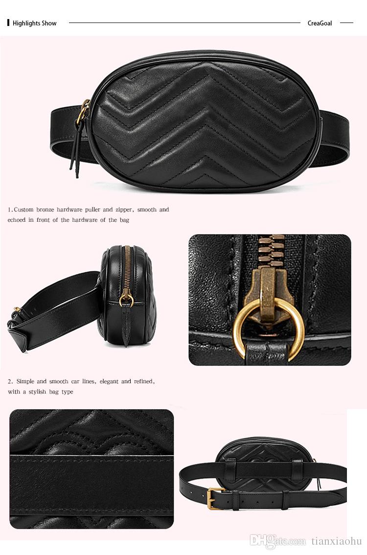 

2019 New Luxury Handbags Women Bags Designer Waist Bag Fanny Packs Lady's Belt Bags Women's Chest Handbag, Black