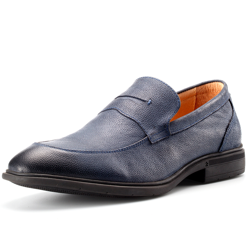 

blue/brown/black soft leather casual comfortable slip on leather shoes for male genuine leather loafers