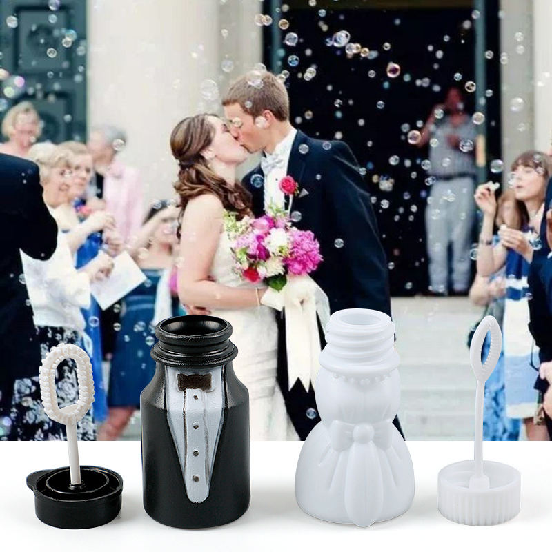 

10pcs/lot Bride Groom Empty Bubble Soap Bottles Wedding Gifts For Guests Bubble Blower Kids Toys Wedding Party Favors souvenir