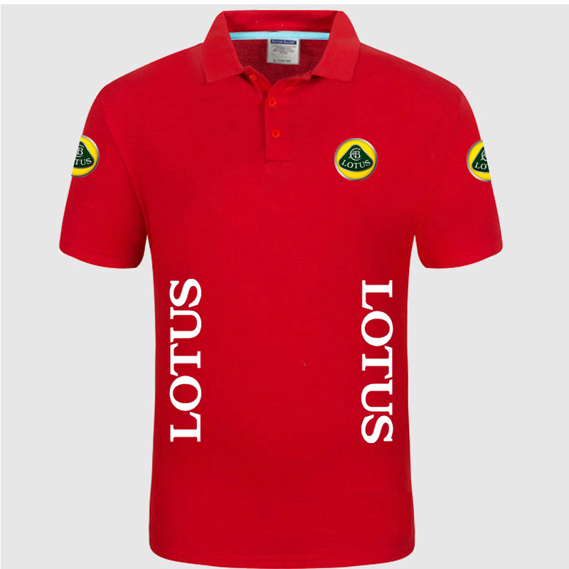 

Summer High quality brand LOTUS logo polo short sleeve shirt Fashion casual Solid Polo Shirt unisex shirts, White;black