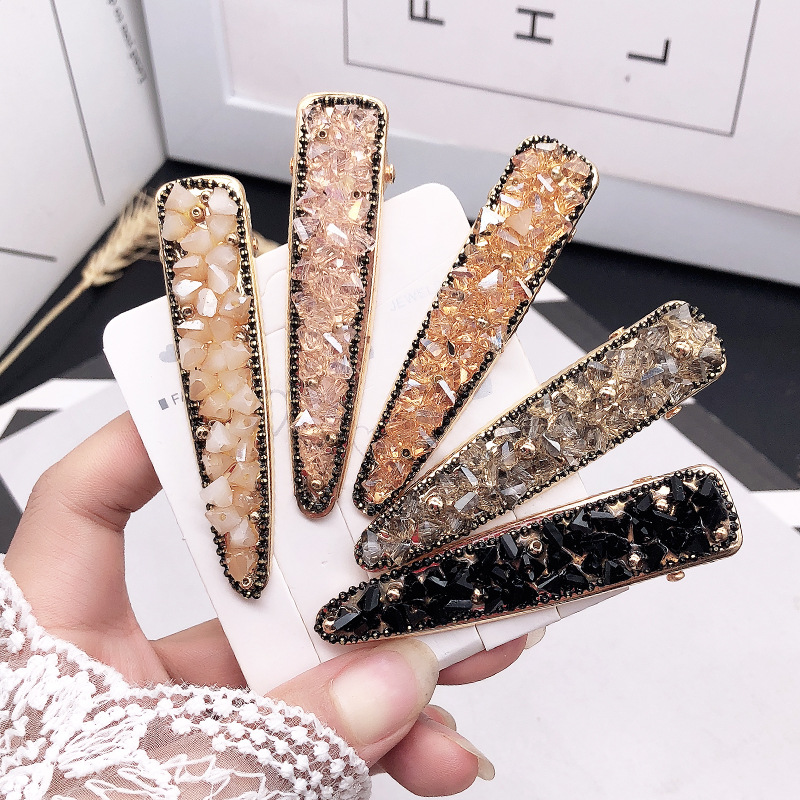 

Crystal Rhinestone hairpin Fashion Clips Lady Wedding Party Pins Pearl drill hair clip fashion Woman Hair Accession F0025