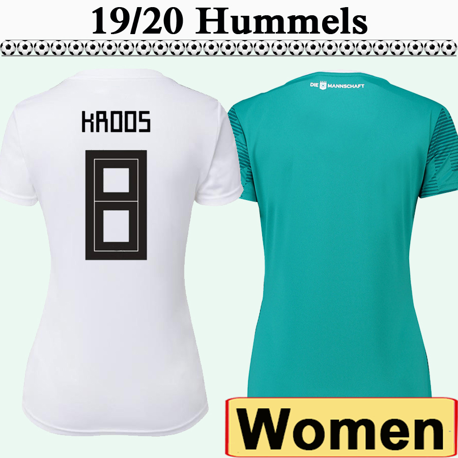 

2018 draxler soccer jerseys women football world cup hummels kroos muller home white away green shirts boateng lady uniforms, Black;yellow