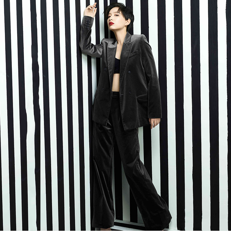 

Women's Suit Women's Fashion Slim Suit Two-piece Jacket with Trousers Set High-end Business Casual Recommended, Same as the picture