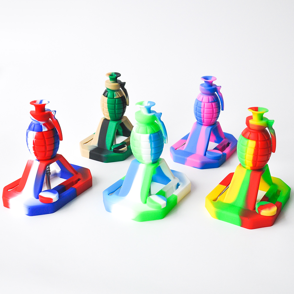 

Multi Color Grenade Silicone Nectar collector with 14mm joint stainless steel dabber Micro NC free shipping