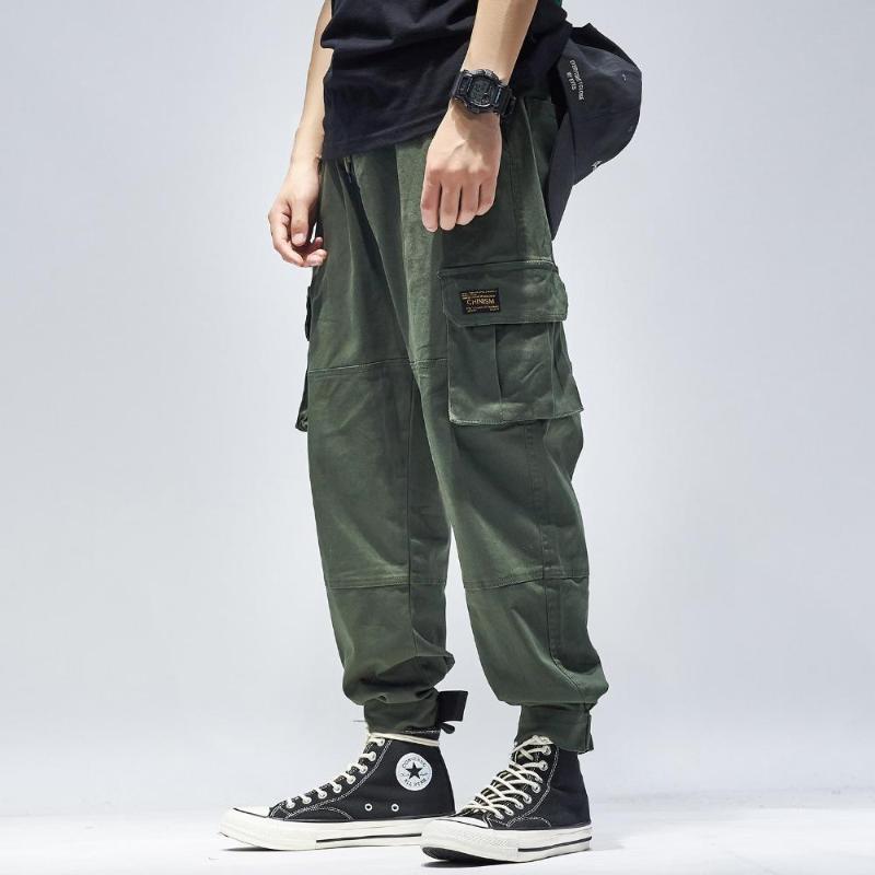 

harajuku joggers pants men army green high street loose camouflage hip hop casual Pants male modis cargo fashion japanese homme, Black