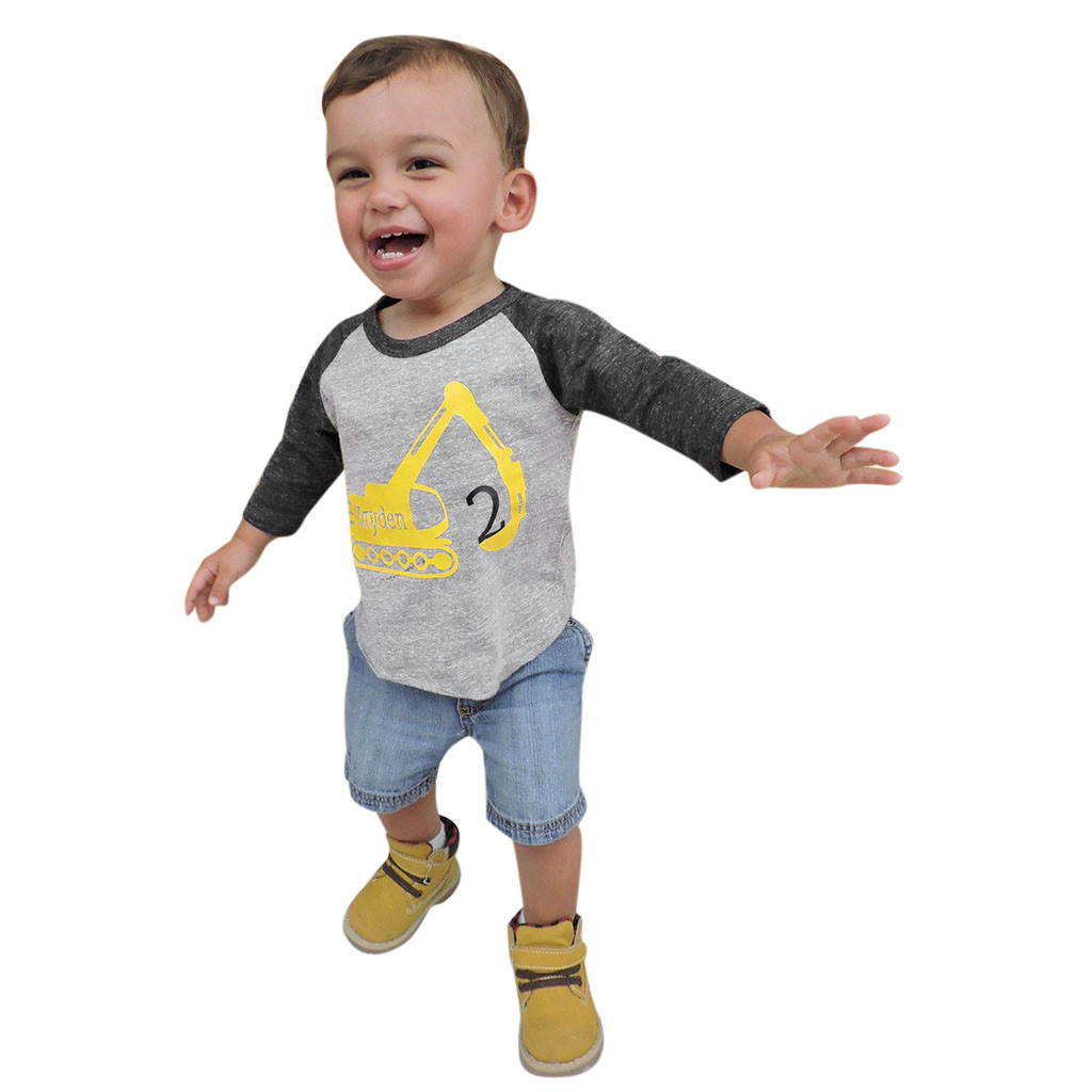 

Toddler kids Baby Boys Long Sleeve Baby Boy Cotton Sets Cartoon Print Tops+Denim Jean Shorts Outfits 2pcs set Infant clothing, Customize