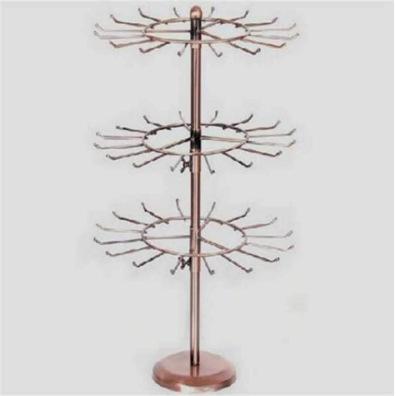 

Three-layer freely adjustable height Rotatable jewelry frame/box Bracelet sweater chain display stand, Black