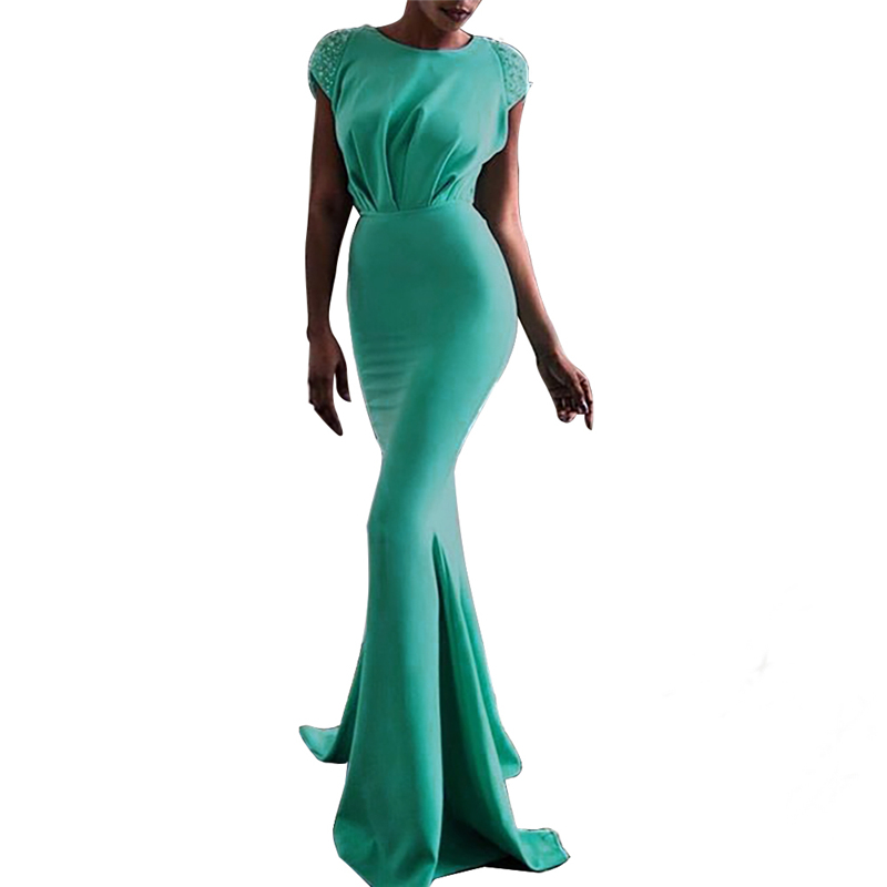 Elegante elegante hueco Vendaje Bodycon bodycon vestido de novia Prom Maxi Vestido Largo