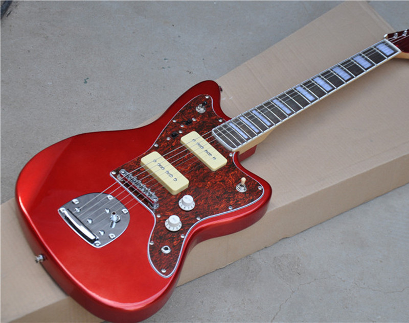 

6-String Electric Guitar with Red Color,Rosewood Fingerboard,22 Frets,2 P90 Open Pickups,can be Customized