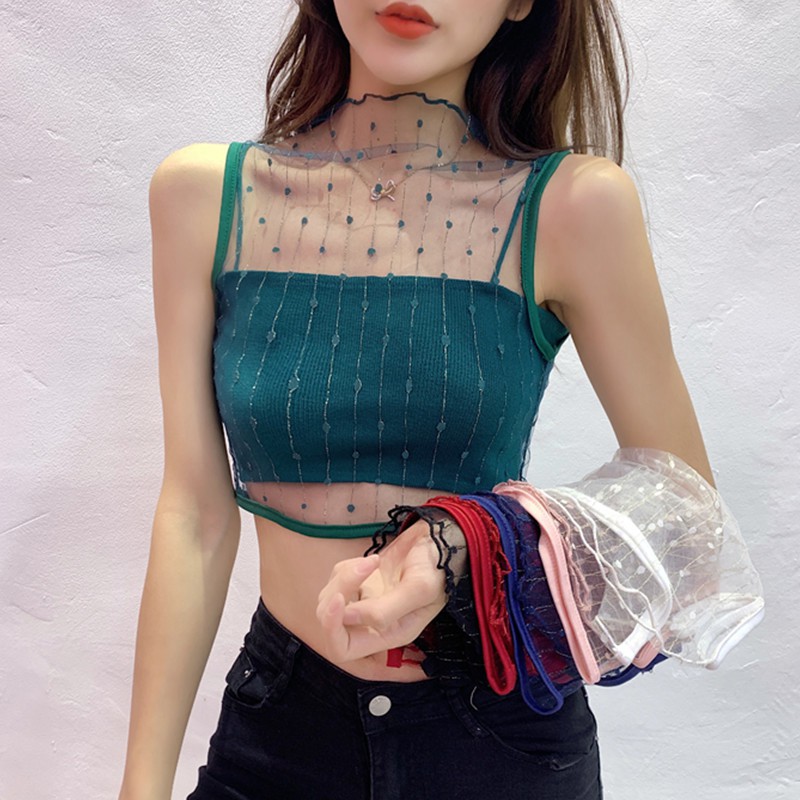 

Summer Slim Render Short Top Sexy Women Sleeveless U Croptops Tank Tops Solid Black White Crop Tops Vest Tube Top New6 Color New