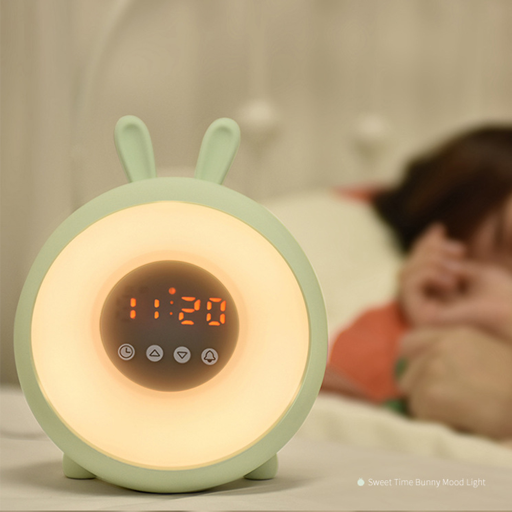 

Rechargeble Led Touch Night Light Alarm Clock Innovative Little Nightlight Table Bedside Nursing Lamp