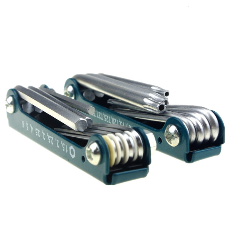 

8PCS Folding Hex Key Box End Wrench Set Allen Key Hexagon Flat Ball Torx Star Head Spanner Set Repair Car Hand Tools