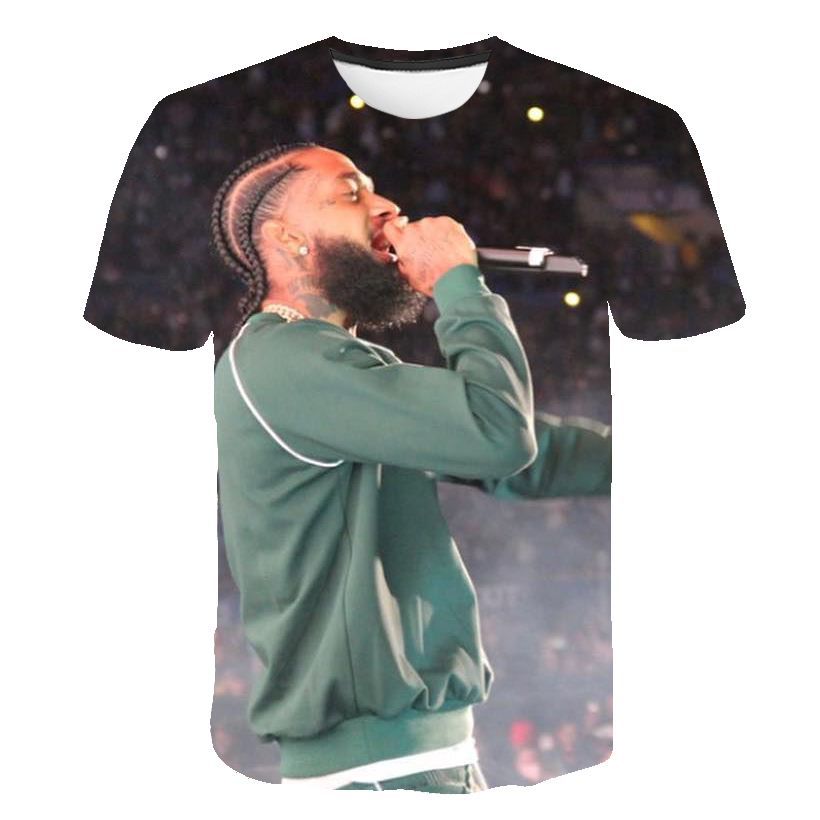 

Fashion-Nipsey Hussle Summer Mens Tshirts 3D Digital Printed Short Sleeved Brand Rapper Male O-Neck Tshirts Teenagers Designer Clothes