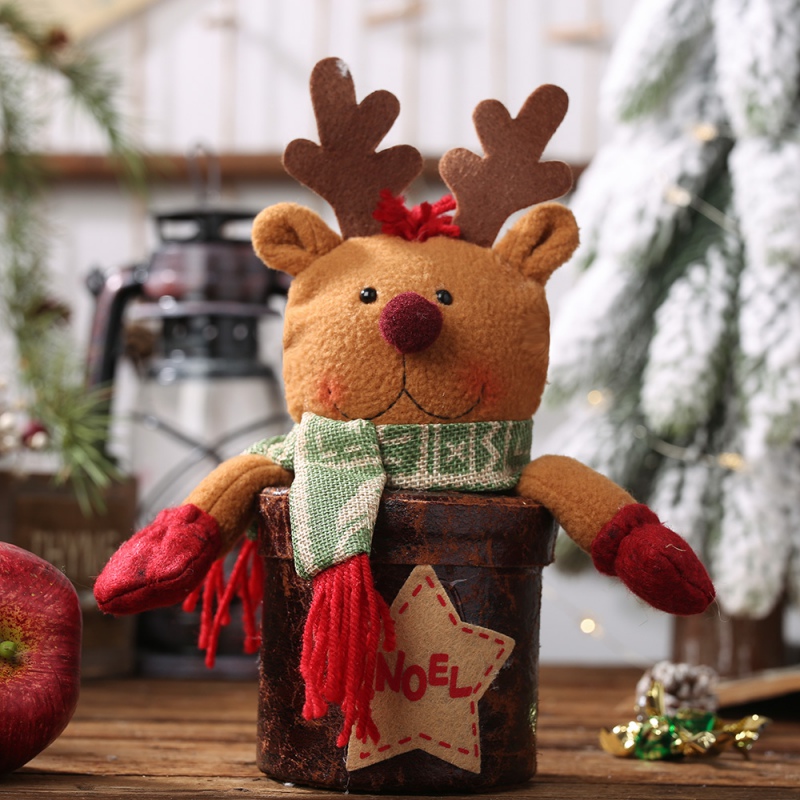 

Hot Leather Christmas Apple Bags Candy Gift Boxes For Holiday Party Navidad Christmas Decorations Reindeer/Snowman/Santa Claus