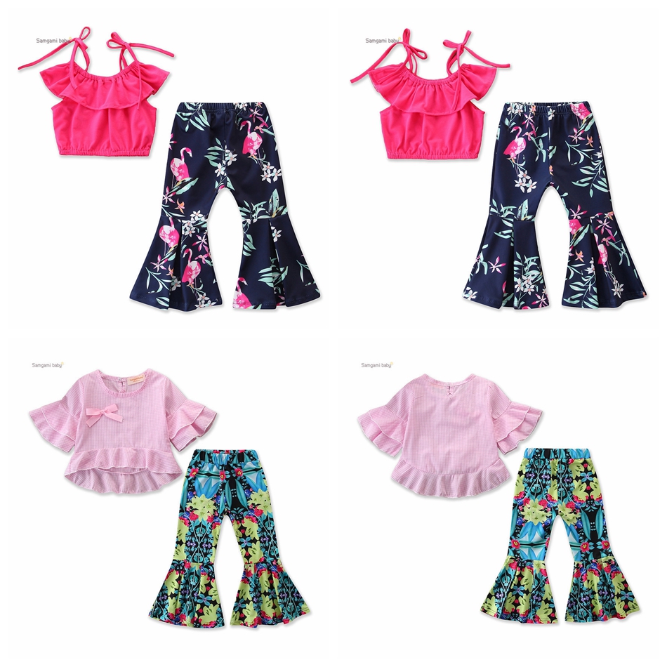 Chillin Toddler Girls T Shirt Kids Cotton Short Sleeve Ruffle Tee Flamingo Tiger