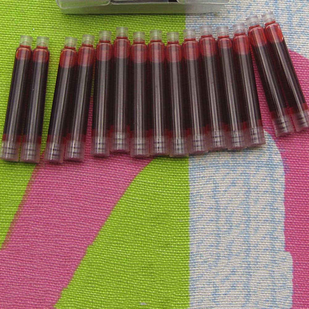 

15/12 Pcs Disposable Color Fountain Pen Ink Cartridge Refills Universal Design Replaceable Fountain Pen Ink Sac Papelaria, Red