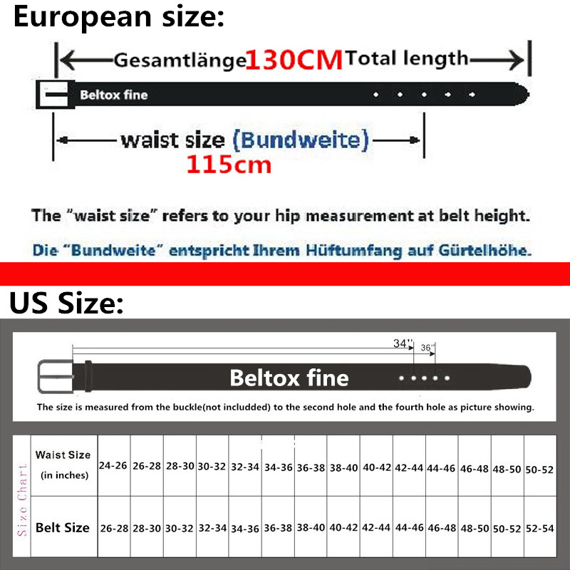 Belt Length Size Chart