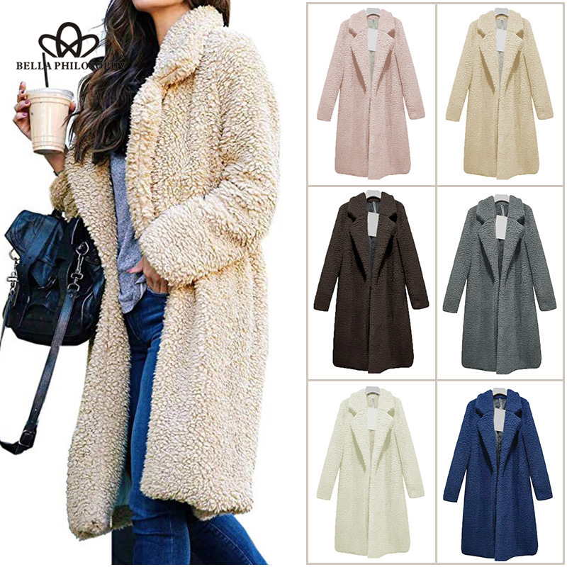 

Bella Philosophy 2018 explosion models women jacket lapel faux fur cardigan fur coat in the long paragraph wild warm sweater, Beige