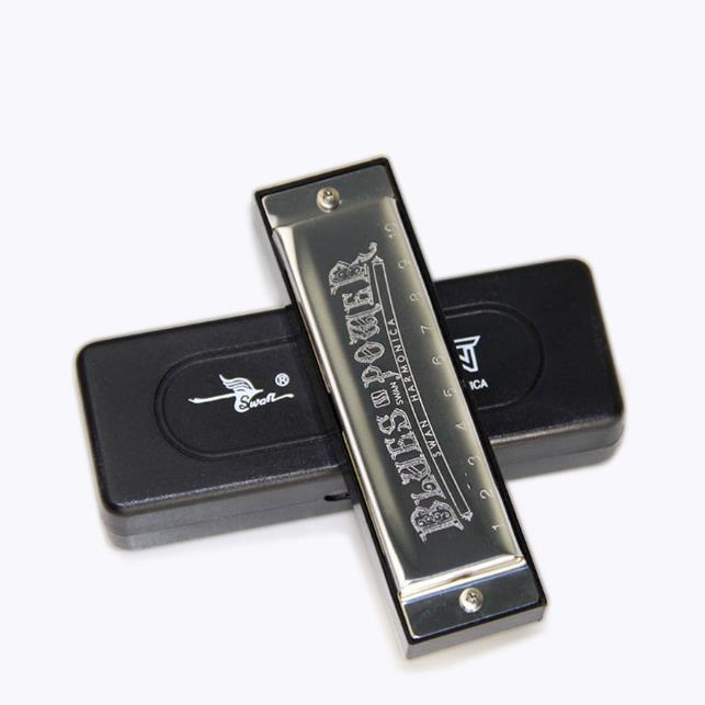 

Harmonica SWAN Senior Bruce 10 Hole BLUES with case Brass stainless steel