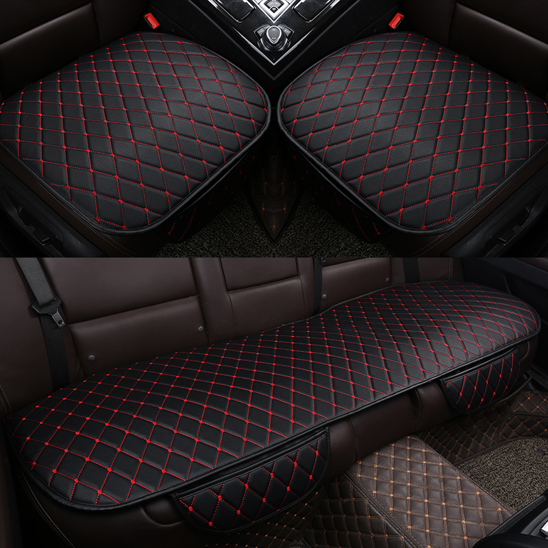 

PU Leather Car Seat Cover Universal Auto Interior Car Front Rear Back Cushion Protector Four Season Accessories Interior