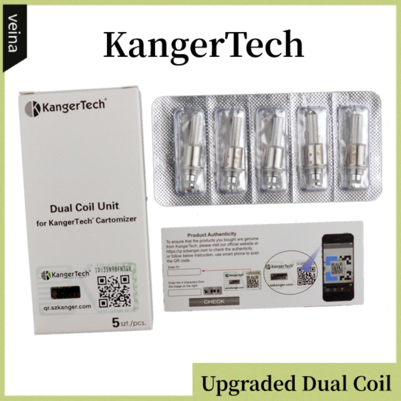

Authentic kanger upgraded dual coils head replacement coil heads for kangertech aerotank mega T3D EVOD 2 protank 3 dual coil